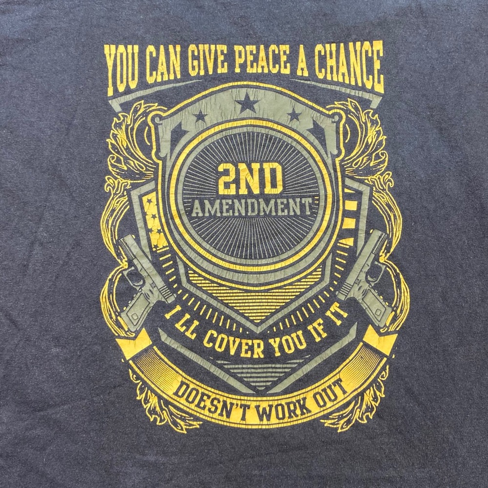 Graphic T-Shirt 2XL Mens Black 2nd Amendment Pro Gun Eagle Molon Labe - Picture 5 of 8